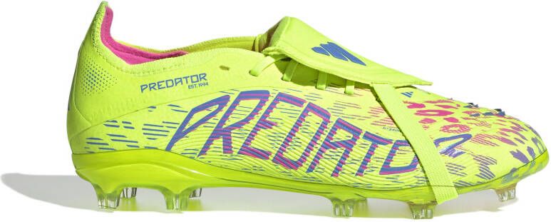 Adidas Predator Elite FT Gras Voetbalschoenen (FG) Kids Neongeel Blauw Roze