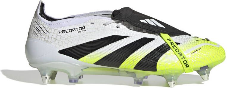 Adidas Predator Elite FT IJzeren-Nop Voetbalschoenen (SG) Wit Zwart Neongeel