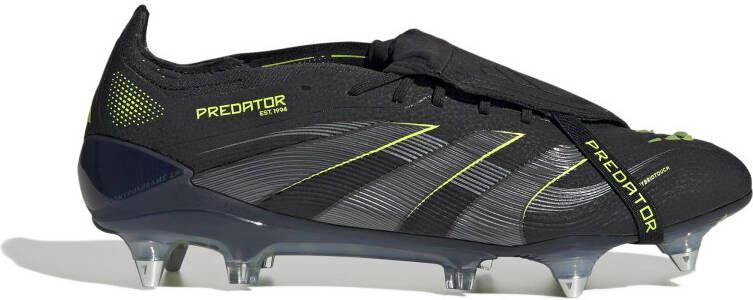 Adidas Predator Elite FT IJzeren-Nop Voetbalschoenen (SG) Zwart Donkergrijs Neongeel