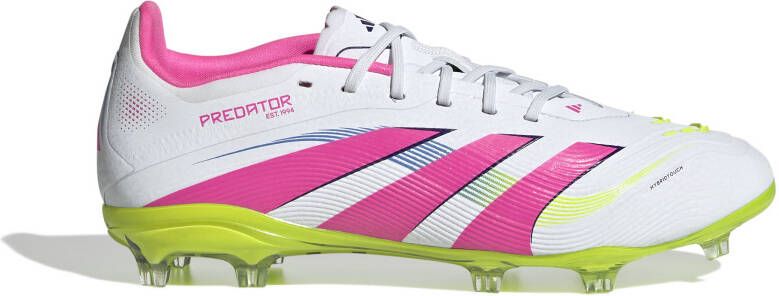 Adidas Predator Elite Gras Voetbalschoenen (FG) Kids Wit Roze Neongeel