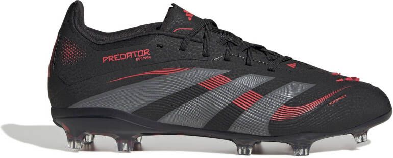 Adidas Predator Elite Gras Voetbalschoenen (FG) Kids Zwart Grijs Rood