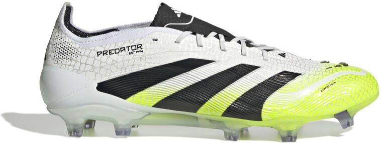 Adidas Predator Elite Gras Voetbalschoenen (FG) Wit Zwart Neongeel