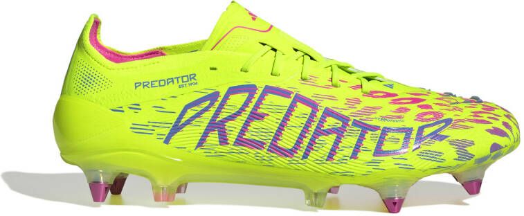 Adidas Predator Elite IJzeren-Nop Voetbalschoenen (SG) Neongeel Blauw Roze