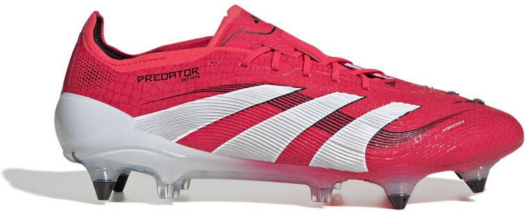 Adidas Predator Elite IJzeren-Nop Voetbalschoenen (SG) Rood Wit Zwart