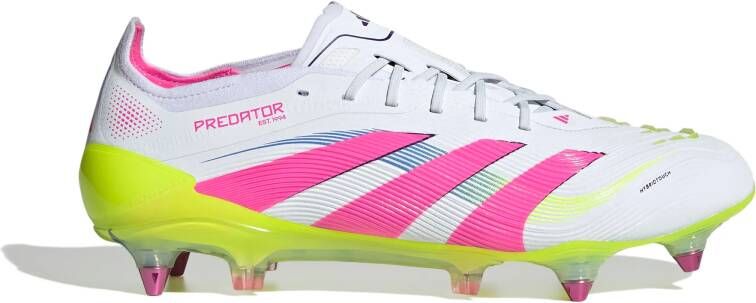Adidas Predator Elite IJzeren-Nop Voetbalschoenen (SG) Wit Roze Neongeel