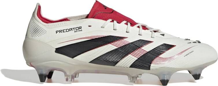Adidas Predator Elite IJzeren-Nop Voetbalschoenen (SG) Wit Zwart Rood