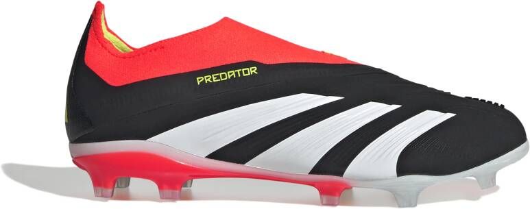 adidas Predator Elite Veterloze Gras Voetbalschoenen (FG) Kids Zwart Wit Felrood