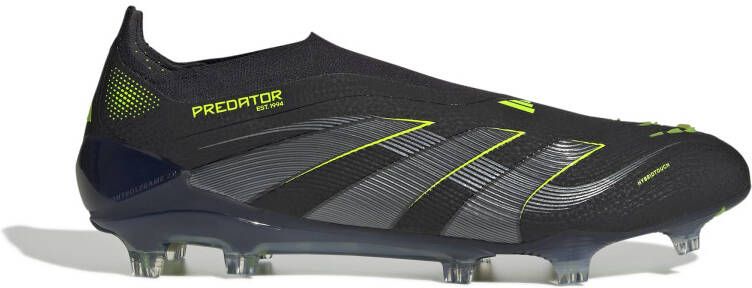 adidas Predator Elite Veterloze Gras Voetbalschoenen (FG) Zwart Donkergrijs Neongeel