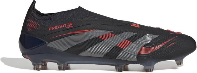 Adidas Predator Elite Veterloze Gras Voetbalschoenen (FG) Zwart Grijs Rood