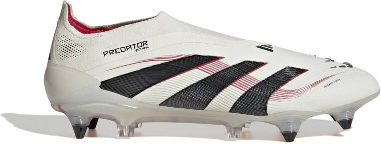 Adidas Predator Elite Veterloze IJzeren-Nop Voetbalschoenen (SG) Wit Zwart Rood