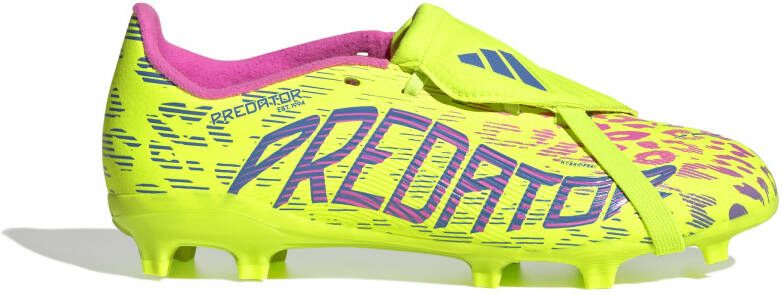 Adidas Predator League FT Gras Voetbalschoenen (FG) Kids Neongeel Blauw Roze
