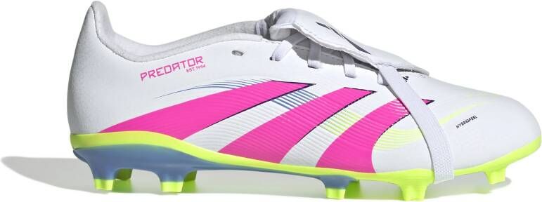 Adidas Predator League FT Gras Voetbalschoenen (FG) Kids Wit Roze Neongeel