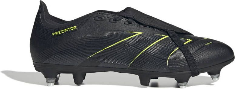 Adidas Predator League FT IJzeren-Nop Voetbalschoenen (SG) Zwart Donkergrijs Neongeel