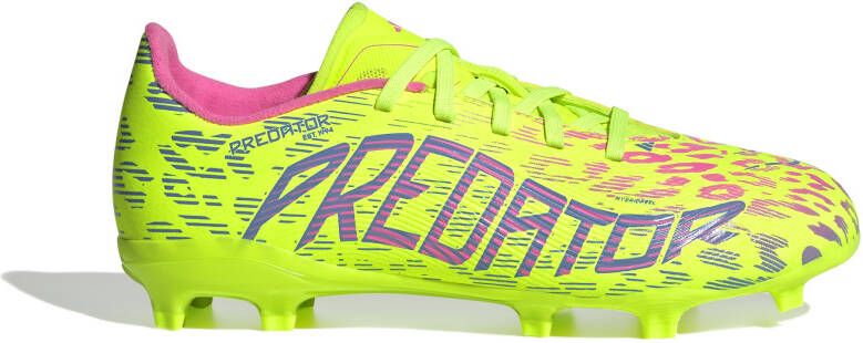Adidas Predator League Gras Kunstgras Voetbalschoenen (MG) Kids Neongeel Blauw Roze