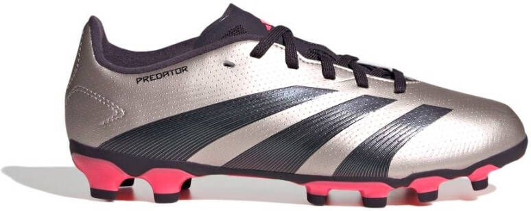 adidas Predator League Gras Kunstgras Voetbalschoenen (MG) Kids Zilver Zwart Roze