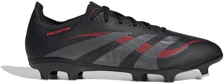 adidas Predator League Gras Kunstgras Voetbalschoenen (MG) Zwart Grijs Rood