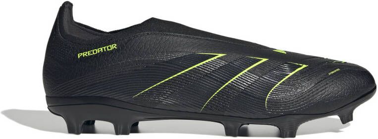 Adidas Predator League Veterloze Gras Kunstgras Voetbalschoenen (MG) Zwart Donkergrijs Neongeel
