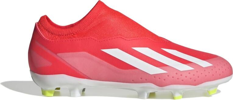 adidas X Crazyfast League Veterloze Gras Voetbalschoenen (FG) Kids Felrood Wit Geel