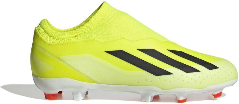 adidas X Crazyfast League Veterloze Gras Voetbalschoenen (FG) Kids Geel Zwart Wit