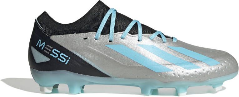 Adidas X Crazyfast Messi.3 Gras Voetbalschoenen (FG) Zilver Lichtblauw Zwart