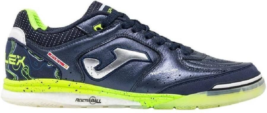 Joma Top Flex Rebound Zaalvoetbalschoenen (IN) Donkerblauw Felgeel Zilvergrijs