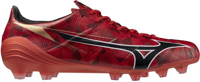 Mizuno Alpha II Japan Gras Voetbalschoenen (FG) Rood Zwart Zilver