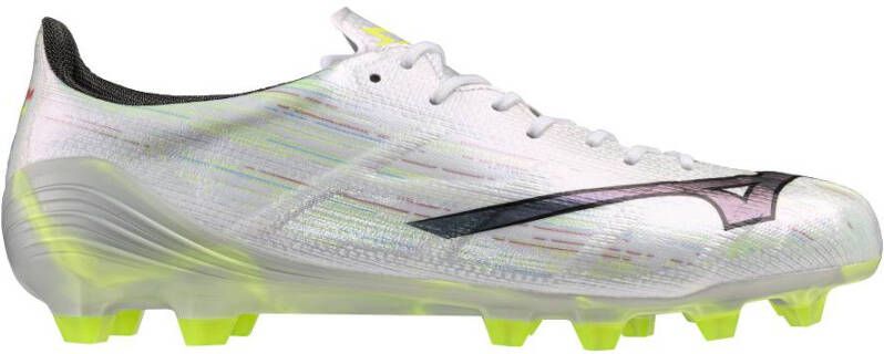 Mizuno Alpha II Japan Gras Voetbalschoenen (FG) Zilver Neongeel Zwart