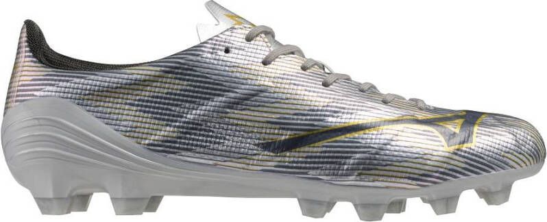 Mizuno Alpha II Pro Gras Voetbalschoenen (FG) Zilver Grijs Goud