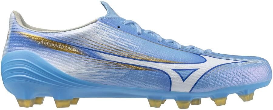 Mizuno Alpha III Elite Gras Voetbalschoenen (FG) Blauw Wit Goud