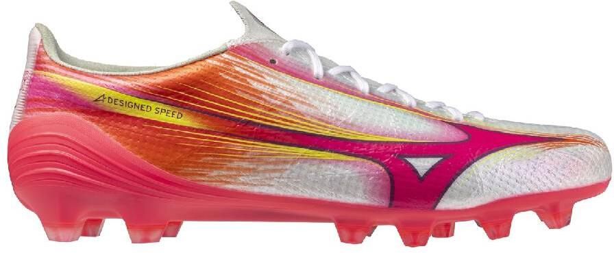 Mizuno Alpha III Elite Gras Voetbalschoenen (FG) Wit Roze Oranje