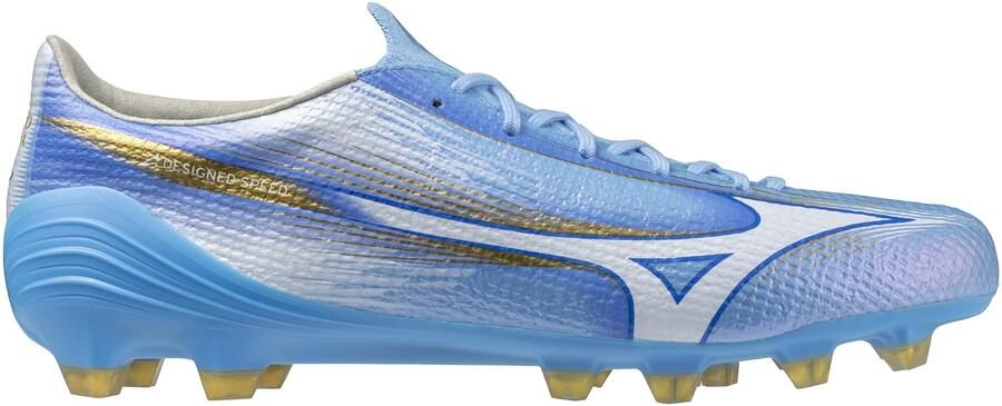 Mizuno Alpha III Japan Gras Voetbalschoenen (FG) Blauw Wit Goud