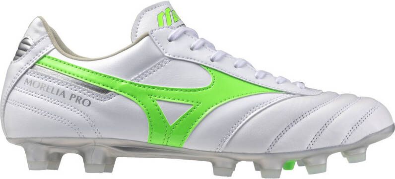 Mizuno Morelia II Pro Gras Voetbalschoenen (FG) Zilver Felgroen