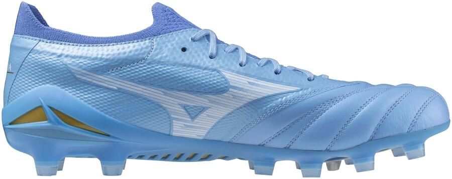 Mizuno Morelia Neo IV Beta Elite Gras Voetbalschoenen (FG) Blauw Grijs Goud