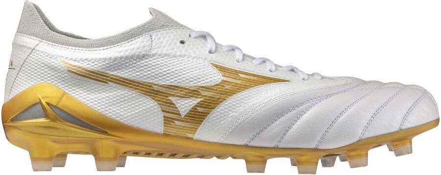 Mizuno Morelia Neo IV Beta Elite Gras Voetbalschoenen (FG) Wit Goud Zilver