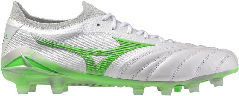 Mizuno Morelia Neo IV Beta Japan Gras Voetbalschoenen (FG) Zilver Felgroen