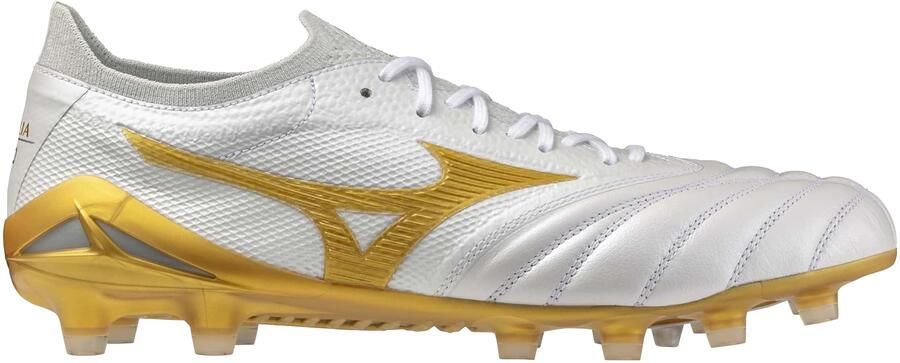 Mizuno Morelia Neo IV Japan Gras Voetbalschoenen (FG) Wit Goud Zilver