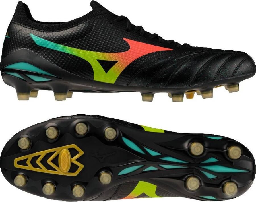 Mizuno Morelia Neo V Beta Elite Gras Voetbalschoenen (FG) Zwart Lava Oranje