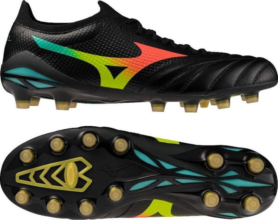 Mizuno Morelia Neo V Beta Pro Gras Voetbalschoenen (FG) Zwart Lava Oranje
