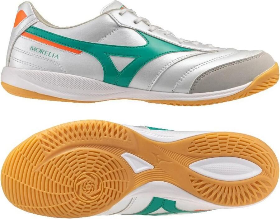 Mizuno Morelia Sala Pro Zaalvoetbalschoenen (IN) Wit Groen Oranje