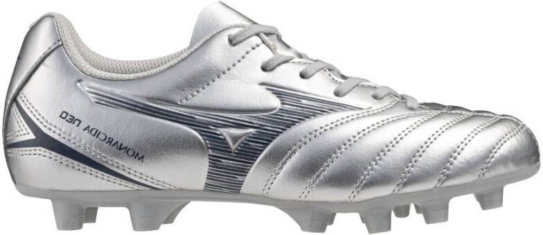 Mizuno Monarcida Neo III Select Gras Voetbalschoenen (FG) Kids Zilver Grijs