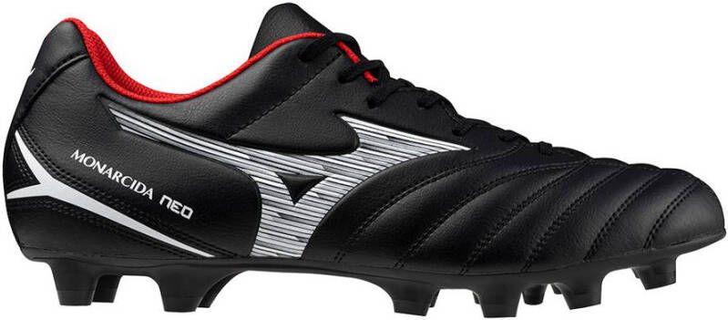 Mizuno Monarcida Neo III Select Gras Voetbalschoenen (FG) Zwart Wit Rood