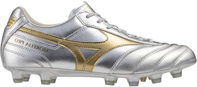 Mizuno Morelia II Pro Gras Voetbalschoenen (FG) Zilver Goud