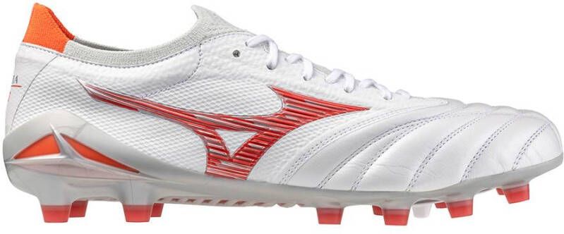 Mizuno Morelia Neo IV Beta Elite Gras Voetbalschoenen (FG) Wit Rood Zilver