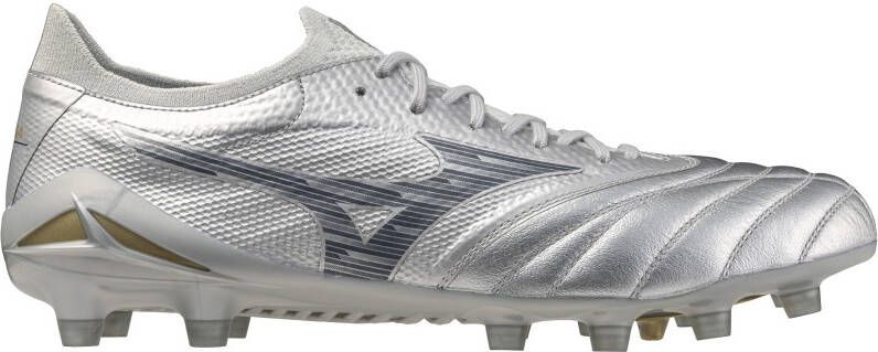 Mizuno Morelia Neo IV Beta Elite Gras Voetbalschoenen (FG) Zilver Grijs Goud