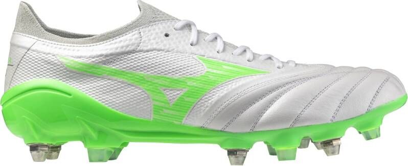 Mizuno Morelia Neo IV Beta Elite IJzeren-Nop Voetbalschoenen (SG) Zilver Felgroen