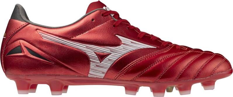 Mizuno Morelia Neo IV Pro Gras Voetbalschoenen (FG) Rood Zilver Zwart