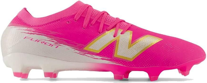 New Balance Furon V8 Pro Gras Voetbalschoenen (FG) Felroze Wit Goud
