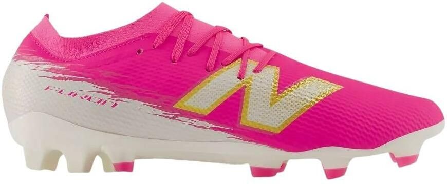 New Balance Furon V8 Team Gras Voetbalschoenen (FG) Felroze Wit Goud