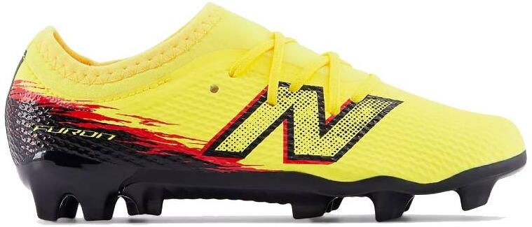New Balance Furon V8 Team Gras Voetbalschoenen (FG) Kids Geel Zwart Rood