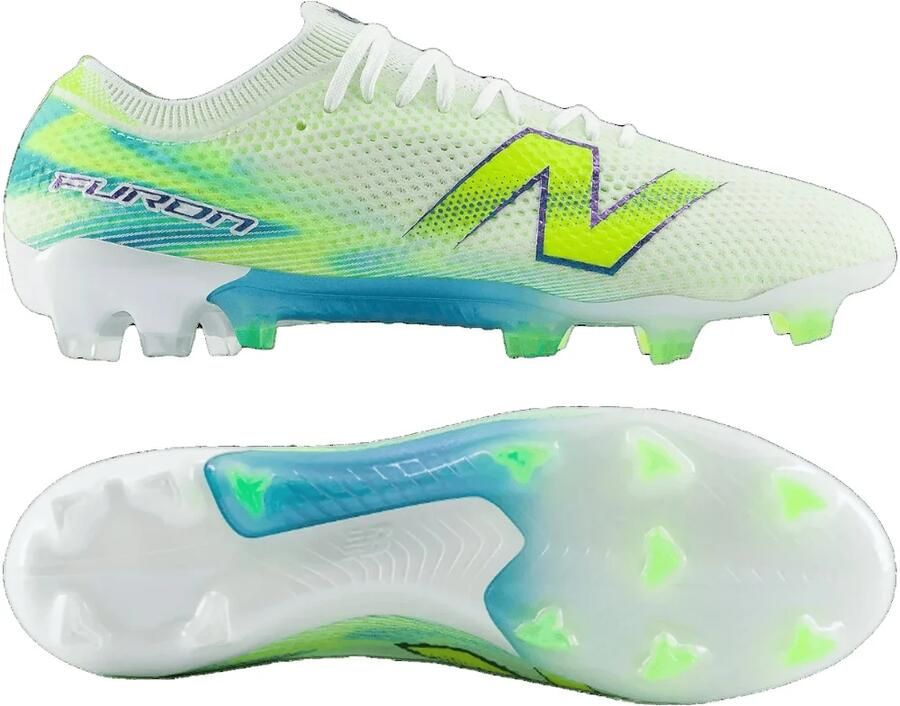 New Balance Furon V9 Elite Gras Voetbalschoenen (FG) Wit Geel Blauw